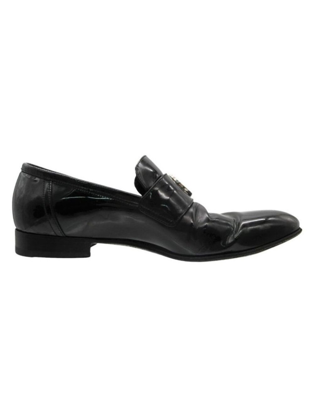 Gucci Loafers Interlocking Patent Leather Shoes Black 9 - Picture 3 of 10